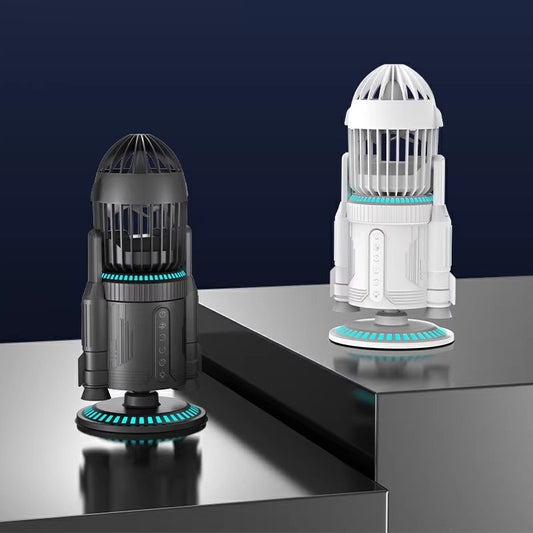 Multifunctional Creative RGB Colorful Mute Rocket Desktop Fan Ornaments