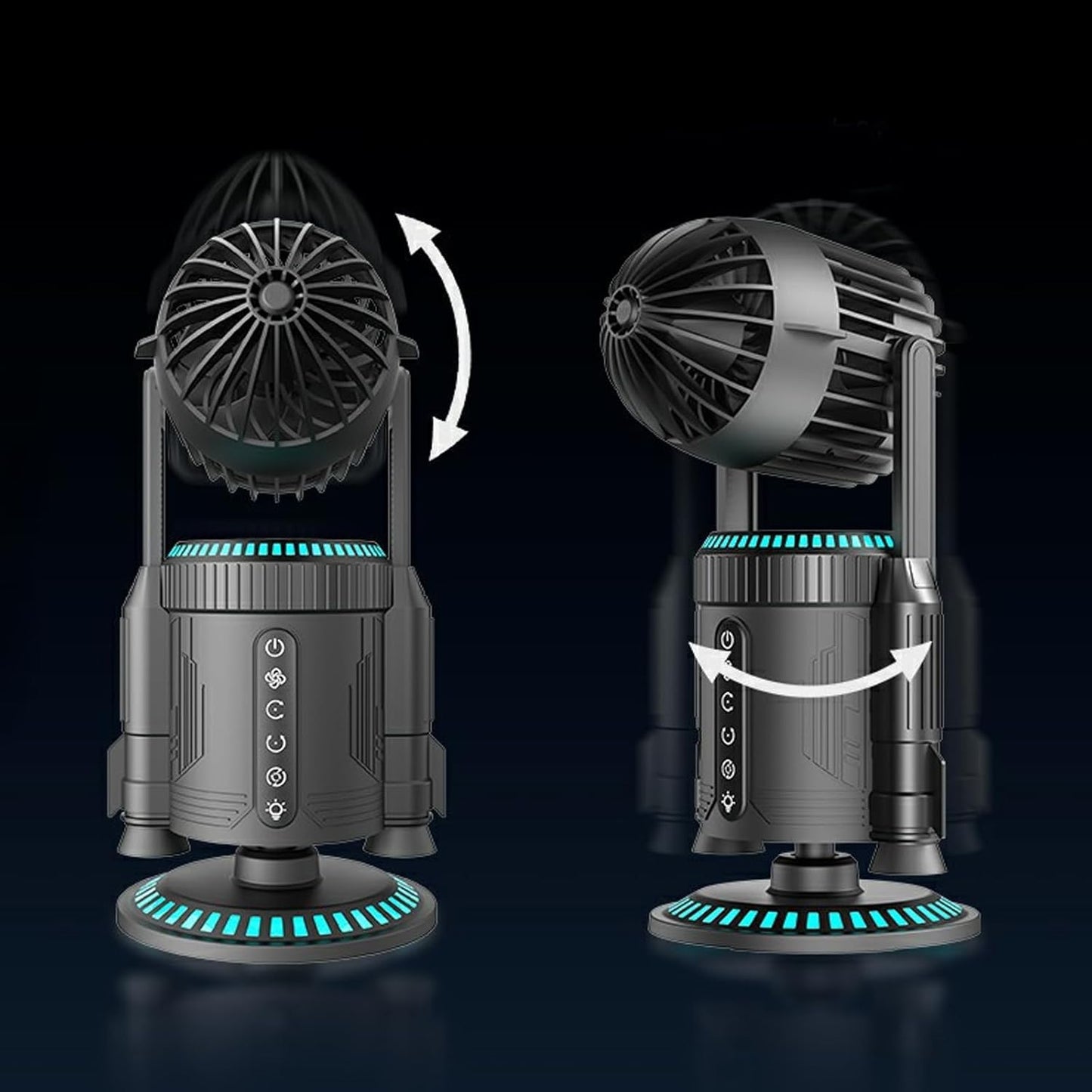 Multifunctional Creative RGB Colorful Mute Rocket Desktop Fan Ornaments
