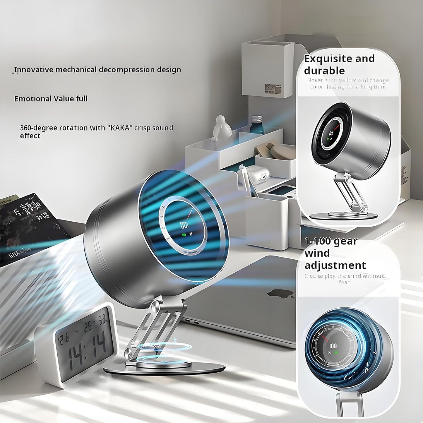 MROs Metallic Desktop Portable Fan
