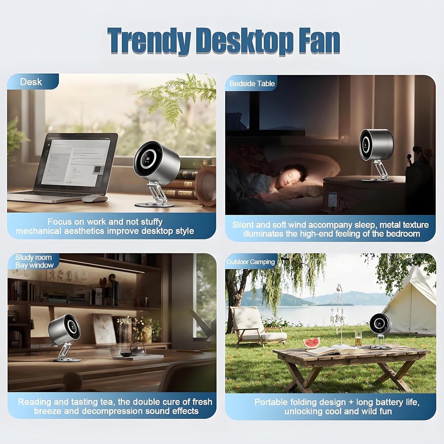 MROs Metallic Desktop Portable Fan