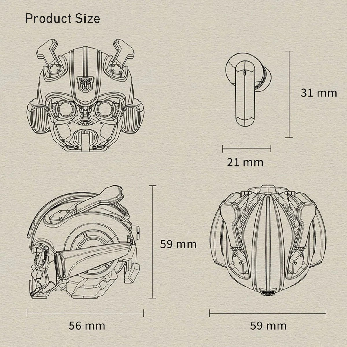 Transformers Bumblebee Mech-Head TWS Earbuds