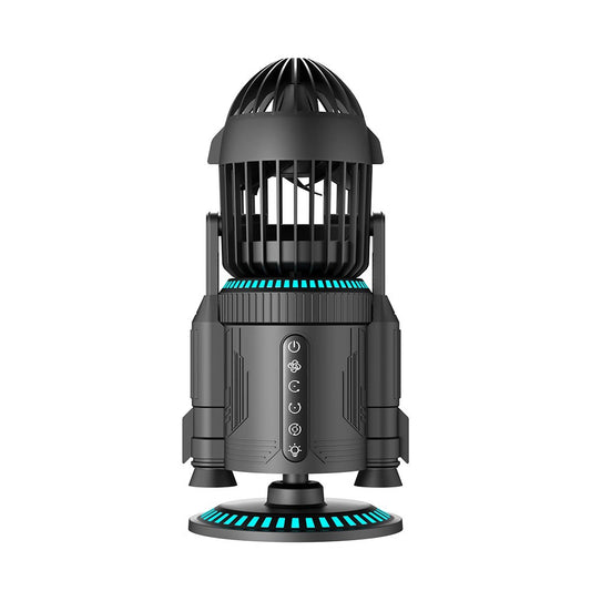 Multifunctional Creative RGB Colorful Mute Rocket Desktop Fan Ornaments