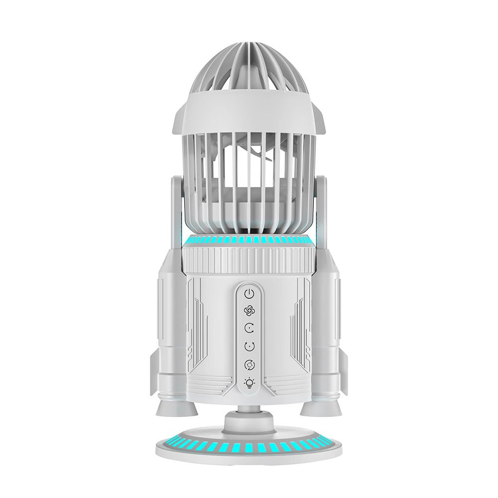 Multifunctional Creative RGB Colorful Mute Rocket Desktop Fan Ornaments