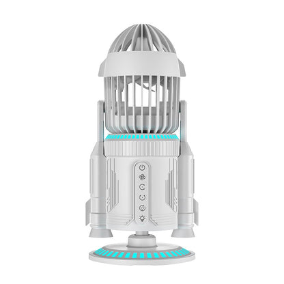 Multifunctional Creative RGB Colorful Mute Rocket Desktop Fan Ornaments