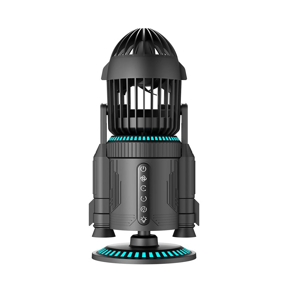 Multifunctional Creative RGB Colorful Mute Rocket Desktop Fan Ornaments