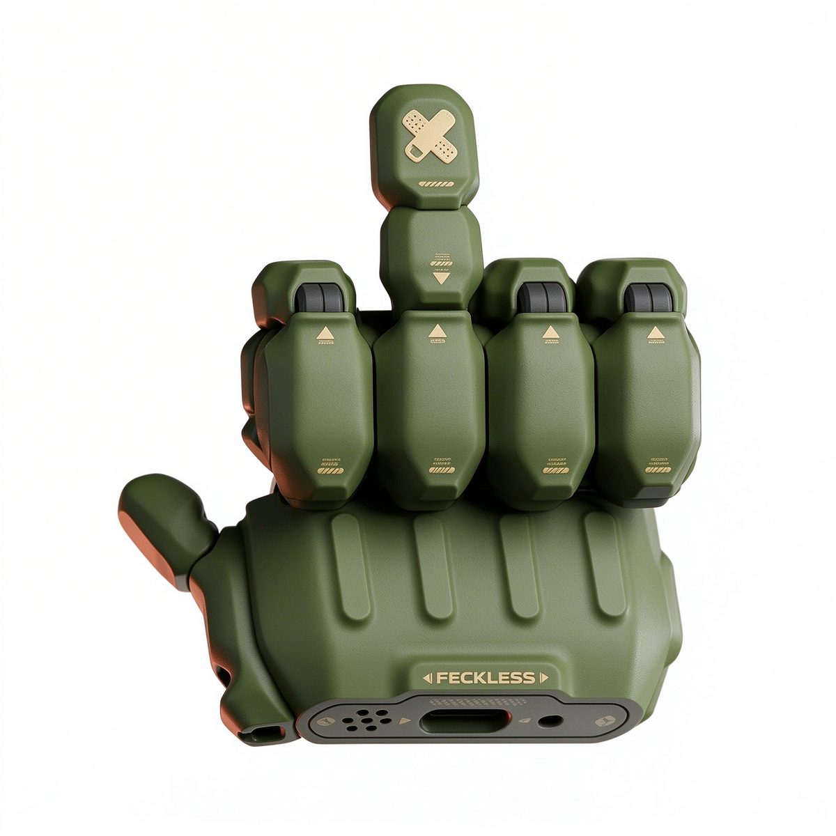 Mecha Hand "Flip Off" AirPods Case