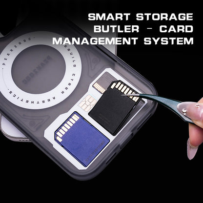 Peakzooc Case Magnetic Card Storage Phone Case with Stand