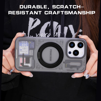 Peakzooc Case Magnetic Card Storage Phone Case with Stand