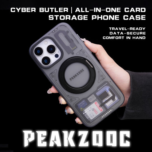 Peakzooc Case Magnetic Card Storage Phone Case with Stand