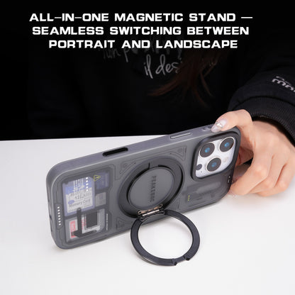 Peakzooc Case Magnetic Card Storage Phone Case with Stand