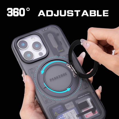 Peakzooc Case Magnetic Card Storage Phone Case with Stand